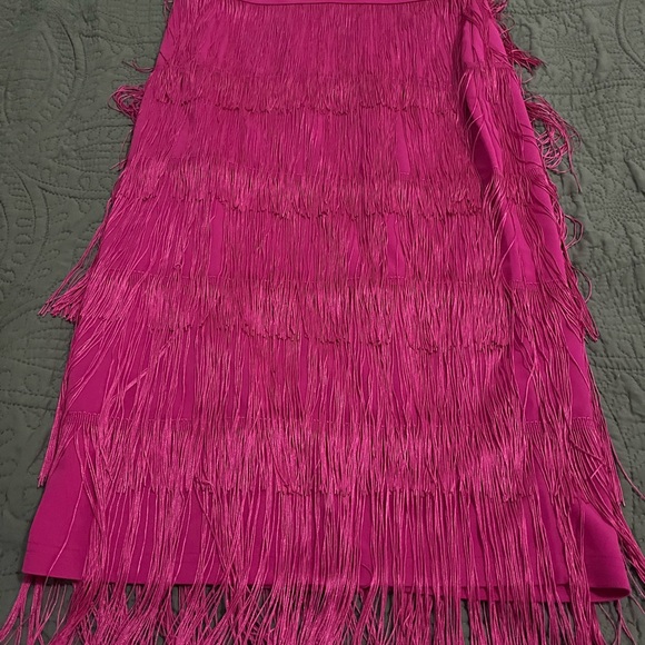 Women's High Waist Fringe Tiered Bodycon Pencil Midi Skirt - Picture 4 of 6